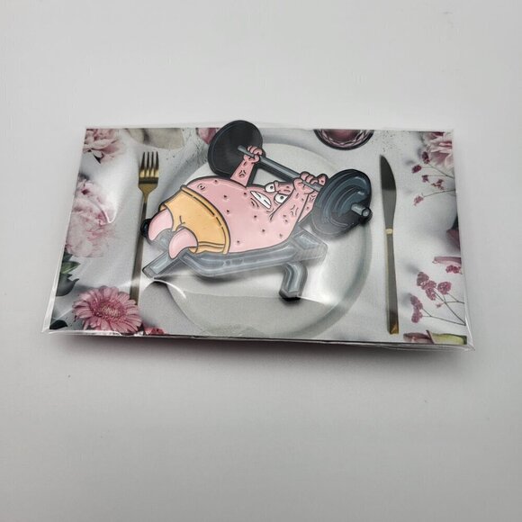 Spongebob SquarePants Patrick Star Lifting Weights Brooch/Pin - Picture 5 of 7